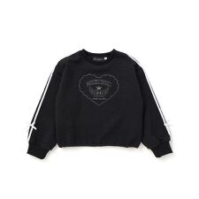 【お揃い】ハート刺しゅう袖リボンキルトトレーナー(110~150cm)