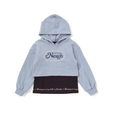 裏毛ラインストーンロゴトレーナーｘ天竺Tシャツセット(110~150cm)