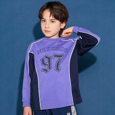 ロゴ入りメッシュ切り替え天竺トレーナー(110~150cm)