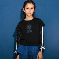 ニットレース長袖Tシャツ＋半袖Tシャツセット(110~150cm)