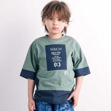 タフタ切り替え天竺半袖Tシャツ(110~150cm)