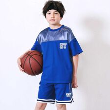 サイド切り替えサテンラインジャージ上下セット(110~150cm)