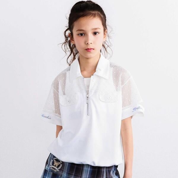 切り替えメッシュハーフジップTシャツ(110~150cm) | ネクシック