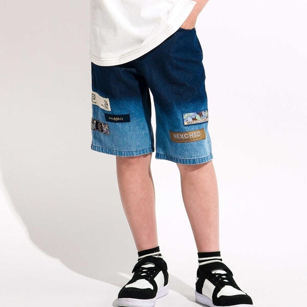 グラデーションデニムワイドショートパンツ(110~150cm) | ネクシック