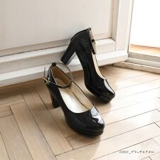 lus. 2way 取り外しOK！アンクルストラップ付きプラットフォームパンプス ７cmヒール