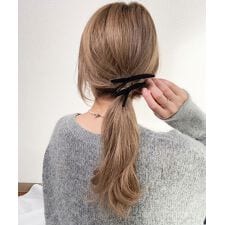 ラスドット(lus.)のlus. 【2点セット】フェイクスエード細リボンクリップ