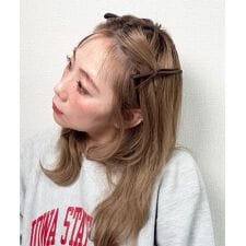 ラスドット(lus.)のlus. 【2点セット】フェイクスエード細リボンクリップ