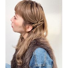 ラスドット(lus.)のlus. 【2点セット】フェイクスエード細リボンクリップ