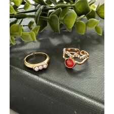 lus. 2点セット　パール　ウェーブ　ニュアンスリング