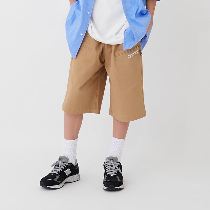 【大人向けサイズあり】【FORGETNEVER】ジップポケットチノハーフパンツ_GLSW