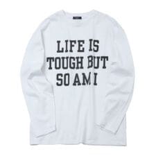 【大人向けサイズあり】【プチプラ】フロントメッセージロゴ長袖Tシャツ