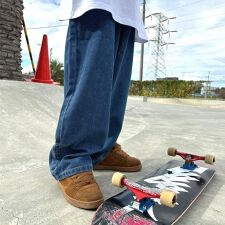 【大人向けサイズあり】【スケーターコラボ】デニム・ワイドパンツ
