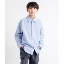 【大人向けサイズあり】ストライプ・ロゴ刺繍シャツ