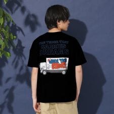 【大人向けサイズあり】【防虫加工】バックグラフィティトラックプリント半袖Tシャツ