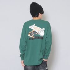 【大人向けサイズあり】【NAUTICA】バックスケーターロゴ長袖Tシャツ