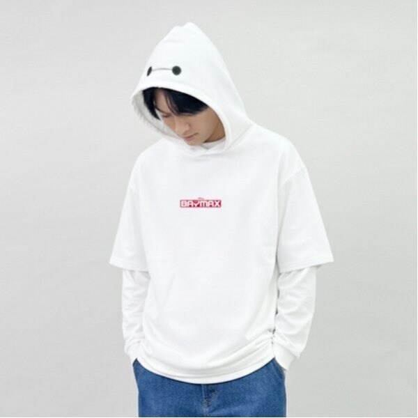 【DISNEY】BAYMAX_フード付き半袖ビッグTシャツ