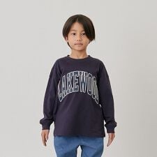 【SKIT0LY】ビッグカレッジフロントプリント長袖Tシャツ