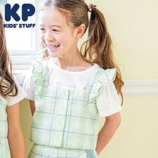 チェックビスチェつき半袖Tシャツセット