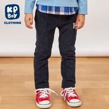 裾ボーダー折り返し ライトニットコールパンツ