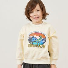 恐竜プリント 裏毛トレーナー 【吸湿発熱加工】