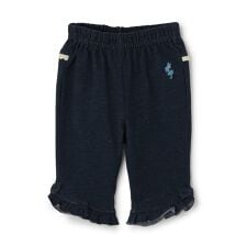 デニム風ニットツイル パンツ 6分丈