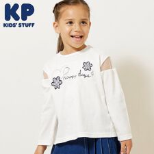 肩チュール 長袖Tシャツ