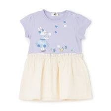 天竺×綿レース クローバー柄 ワンピース