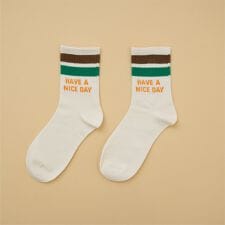 【Dセレクト】配色ラインロゴソックス