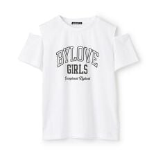 バイラビット(by LOVEiT)の【接触冷感】肩開きテキストTシャツ