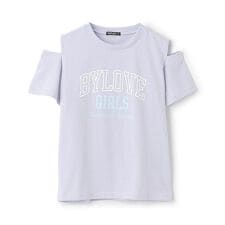 バイラビット(by LOVEiT)の【接触冷感】肩開きテキストTシャツ