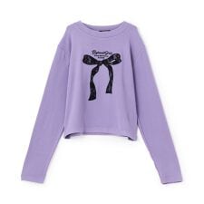 リボンパッチ長袖Tシャツ