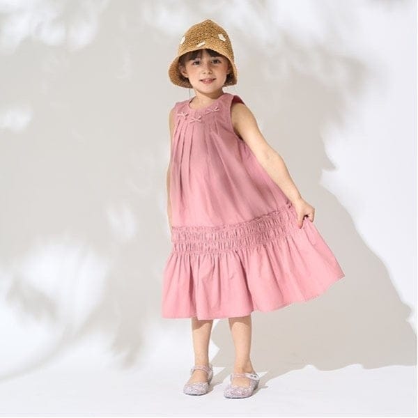 シャーリングティアードワンピース【子供服】【キッズ】【女の子