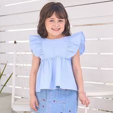 【セットアップ可能】フリルペプラムブラウス