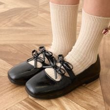 ダブルリボンバレエシューズ