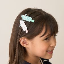 アソートリボン付きヘアクリップ2Pセット