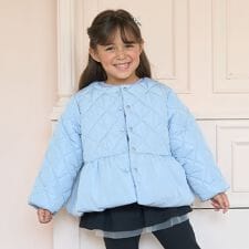 パール付きキルティングペプラムブルゾン