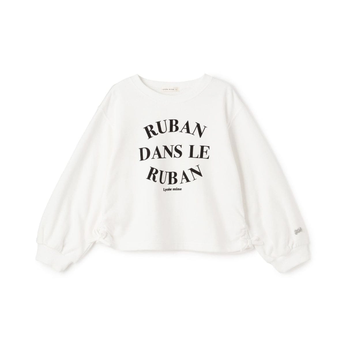 【毛玉バイバイ裏毛】サイドギャザーロゴスウェット