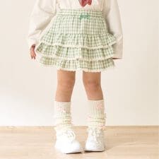 【UV加工】ギンガムチェックティアードスカート(インパン付き) 【Lycee mine バレエシリー