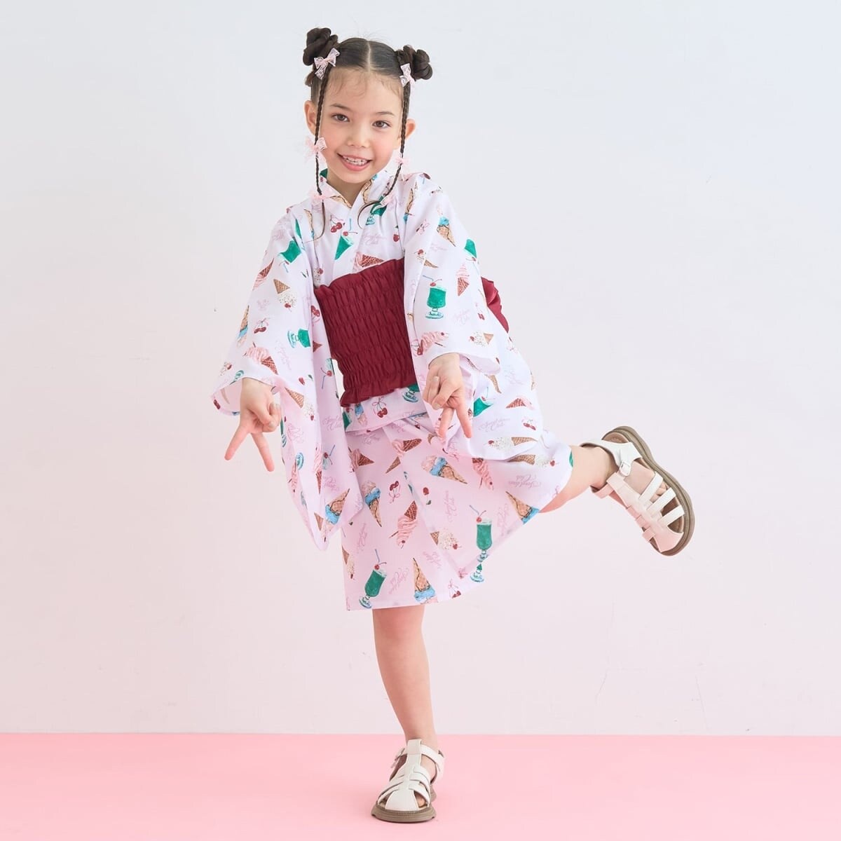 簡単着付け♪】【接触冷感】4wayセパレート浴衣つくり帯(kawaii