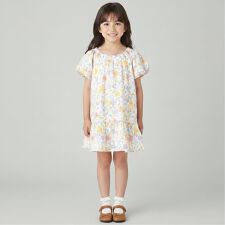 ニュアンス花柄ワンピース