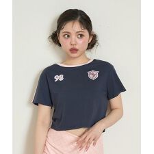 ラインコンパクト半袖Tシャツ【韓国ファッション】