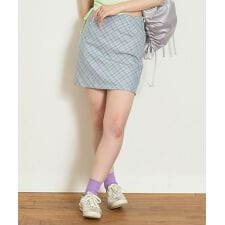 台形チェックスカート【韓国ファッション】