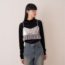 シアーベロアトップス【韓国ファッション】
