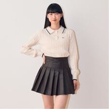 合皮プリーツスカート【韓国ファッション】