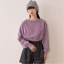 オフショルスウェットプルオーバー【韓国ファッション】