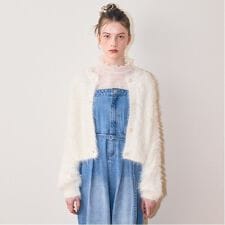 シャギーショートカーディガン【韓国ファッション】