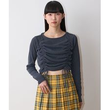 ピグメントシャーリングテレコ【韓国ファッション】