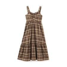 ギャザーチェックワンピース【韓国ファッション】