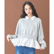 ミジェ(Mi-je)のレイヤードペプラムトレーナー【韓国ファッション】