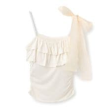肩リボンフリルキャミソール